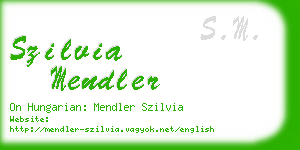 szilvia mendler business card